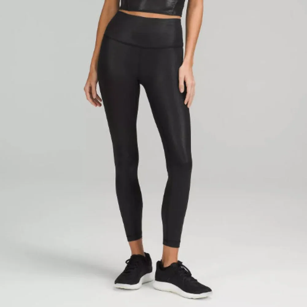 Lululemon Wunder Train HR 28” Special Edition Black Shine Foil - size 6 - Picture 1 of 10